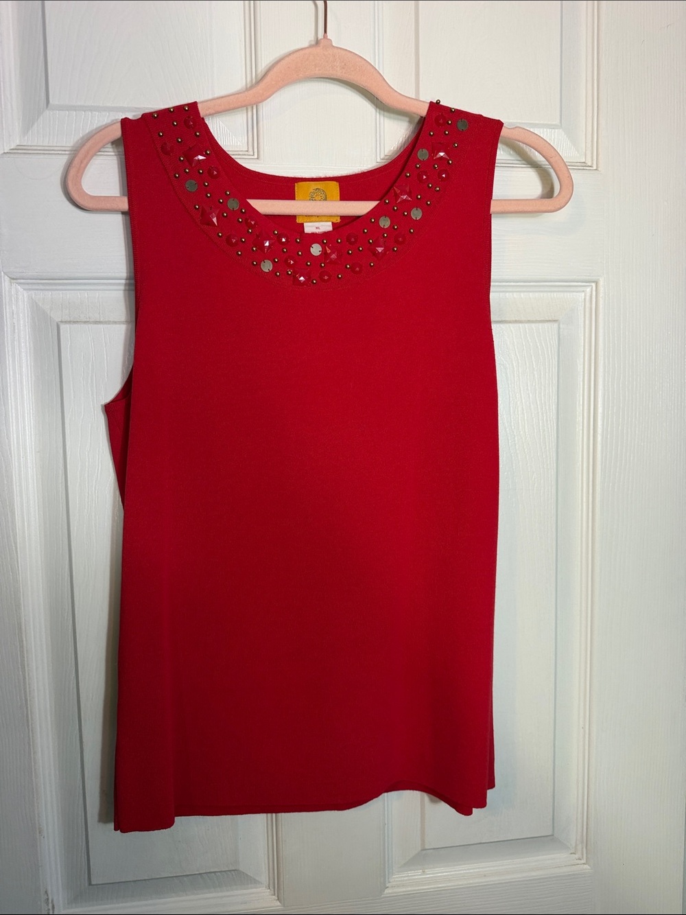Ruby Rd. Red Sleeveless Jewel-Neck Tank